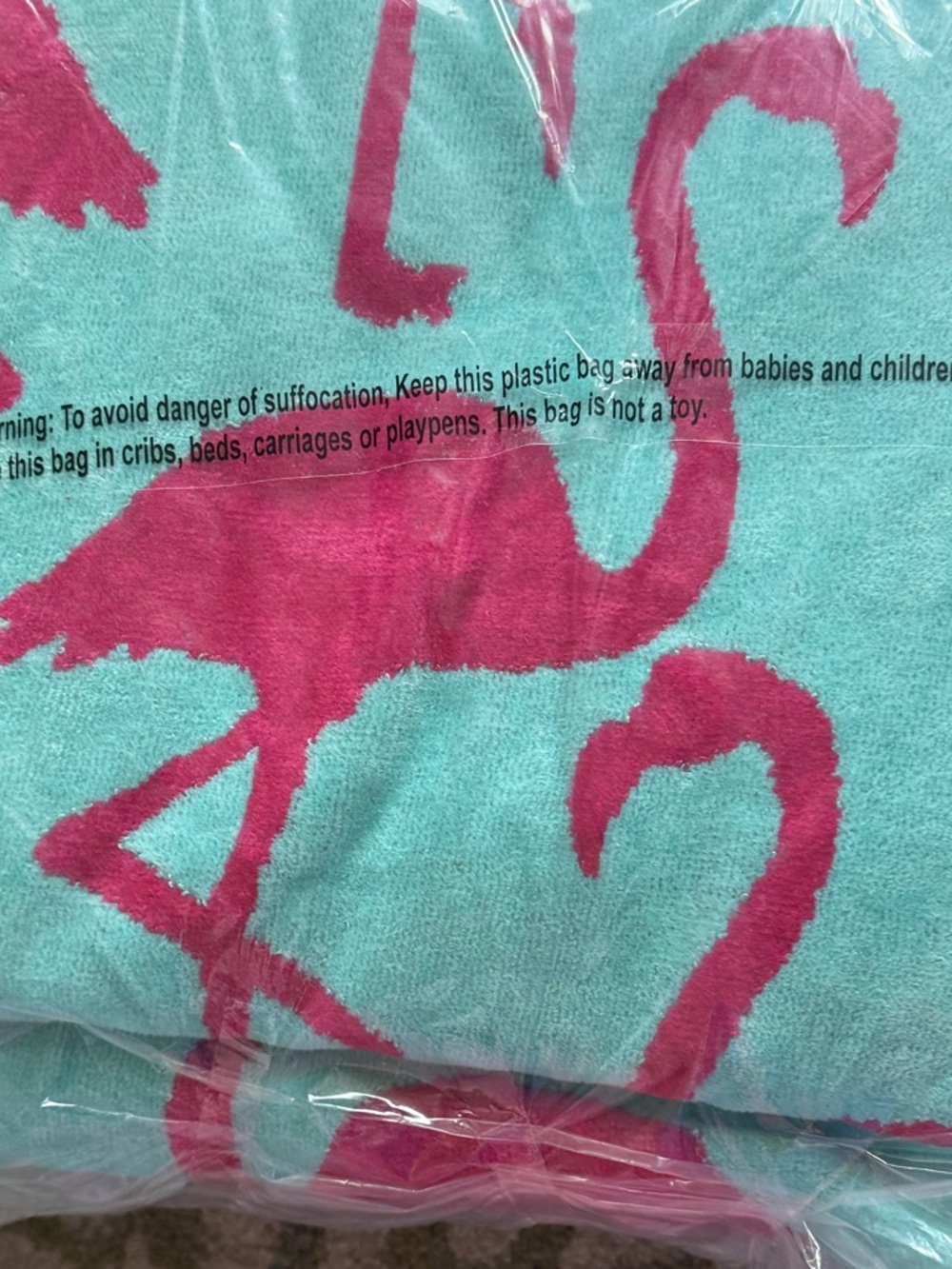 (2) Pink Flamingo Print Beach Towel - Aqua Background- 2 large size high quality - Picture 4 of 15